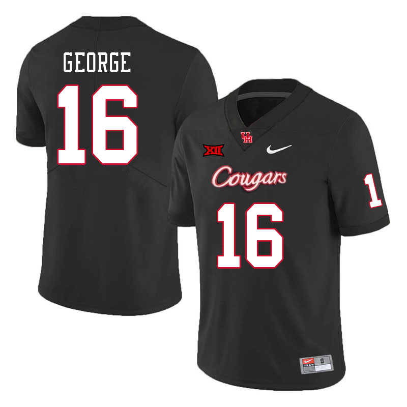 Men #16 Brian George Houston Cougars Big 12 XII College Football Jerseys Stitched-Black